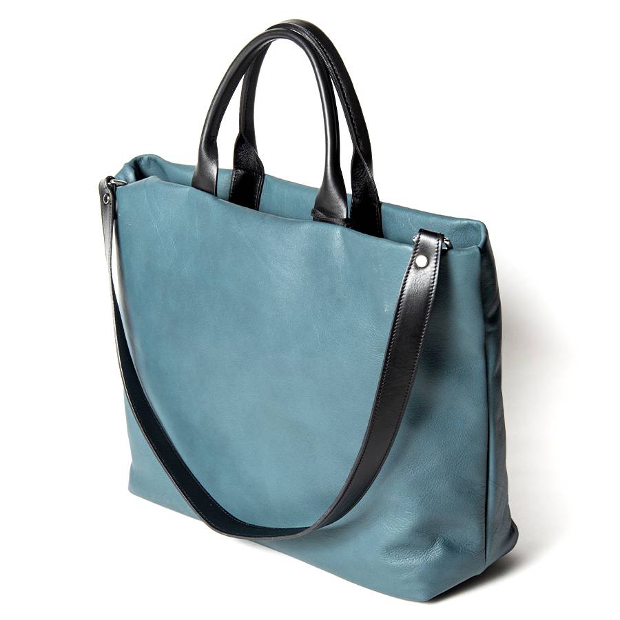 Laura Di Maggio IOLE – shopping in pelle nappa petrolio Qualità Garantita