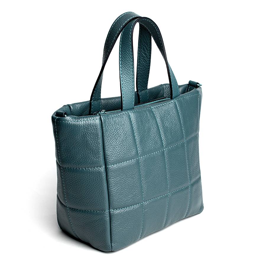 Laura Di Maggio AZZURRA – Tote bag in pelle trapuntata petrolio Negozi Online