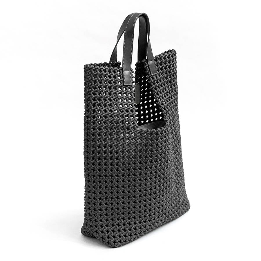 Laura Di Maggio KENDRA – Borsa intrecciata in raso nero Sottocosto