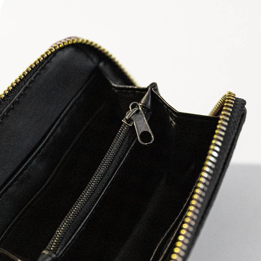 Laura Di Maggio PORTAFOGLIO Mini in pelle nero In Linea
