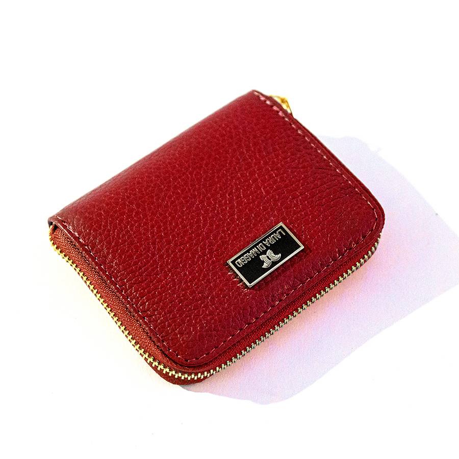 Laura Di Maggio PORTAFOGLIO Mini in pelle rosso Nuovo