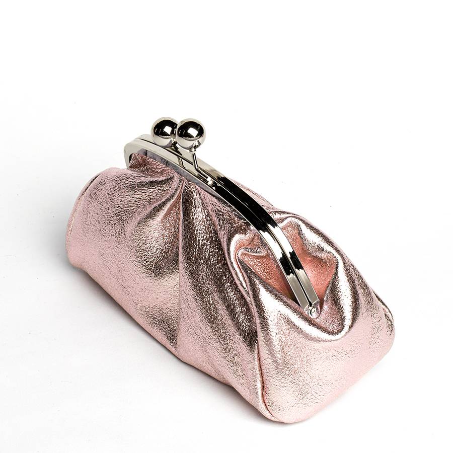 Laura Di Maggio CLUTCH – borsetta in pelle laminata cipria Presa