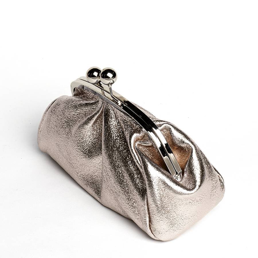 Laura Di Maggio CLUTCH – borsetta in pelle laminata bronzo Sconto