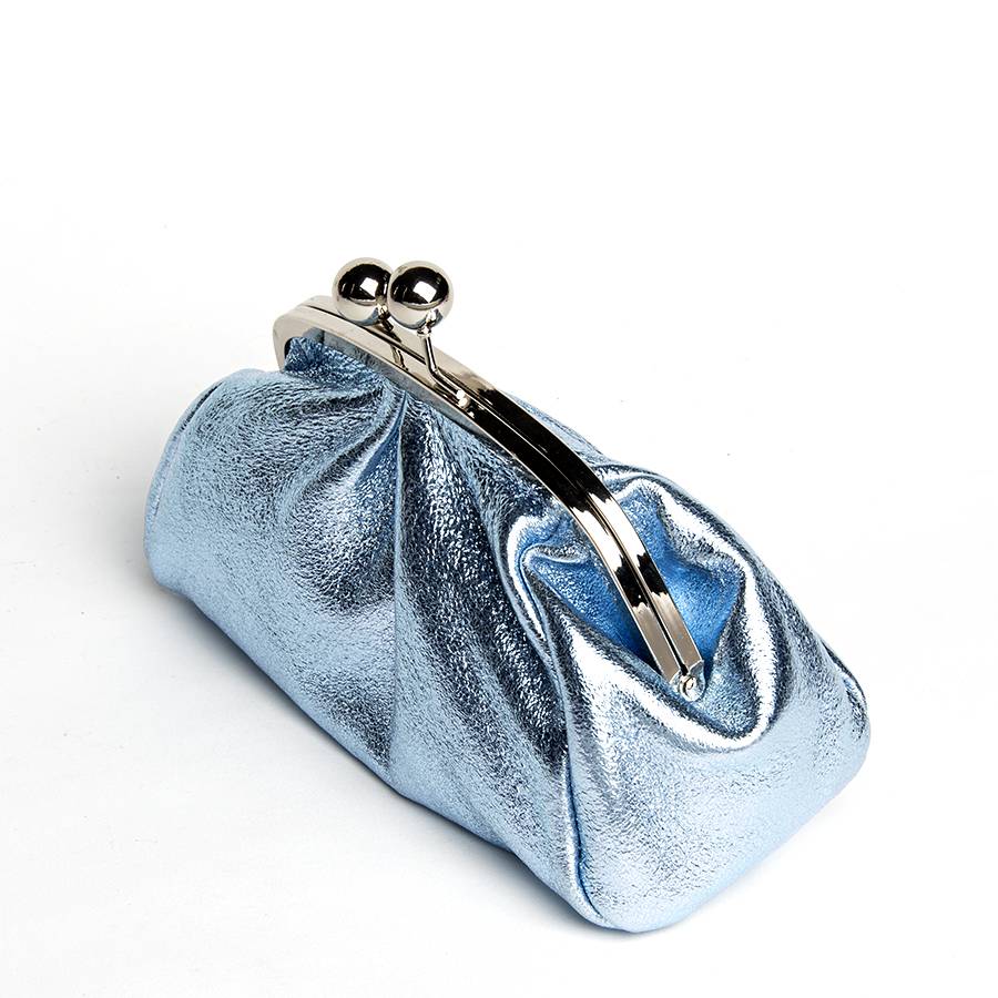 Laura Di Maggio CLUTCH – borsetta in pelle laminata azzurra Offerta