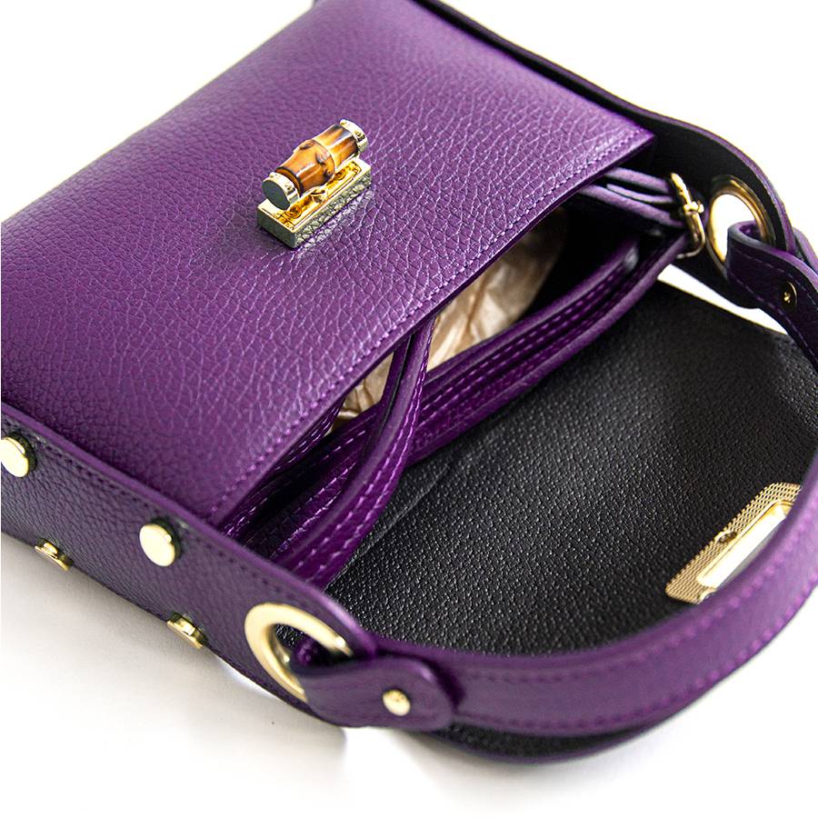 Laura Di Maggio BAMBU’ – borsetta con borchie in pelle viola Hotsell
