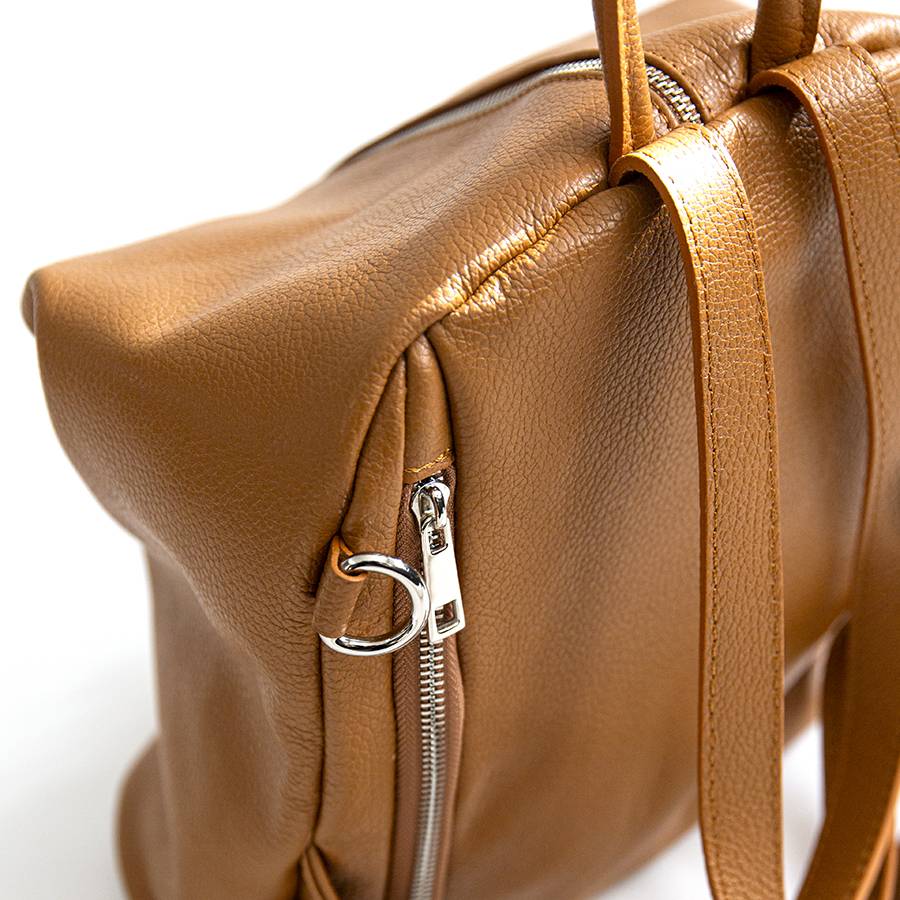 Laura Di Maggio FLIP – Zaino con zip in pelle cuoio I Più Venduti