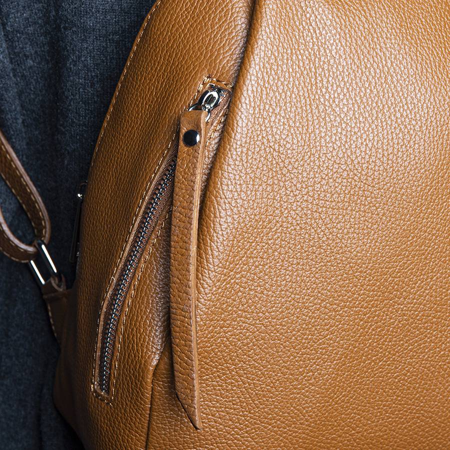 Laura Di Maggio ZIP – zainetto in pelle dollaro cuoio Qualità