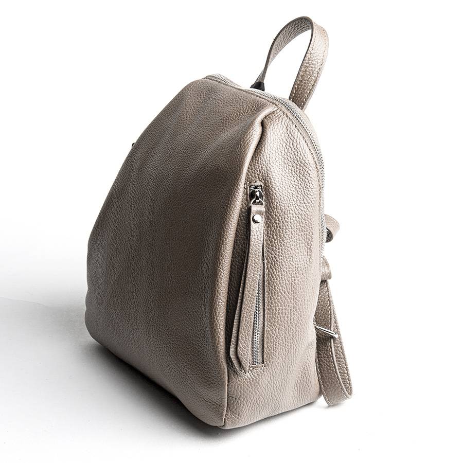 Laura Di Maggio ZIP – zainetto in pelle dollaro beige Vendita