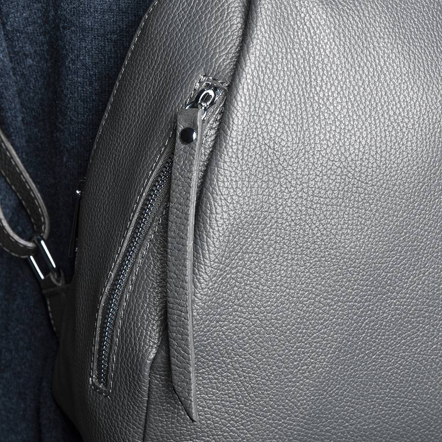 Laura Di Maggio ZIP – zainetto in pelle dollaro grigio Pezzi Unici