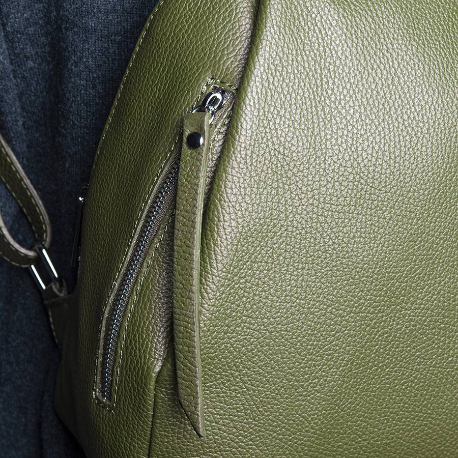 Laura Di Maggio ZIP – zainetto in pelle dollaro oliva Acquista Ora