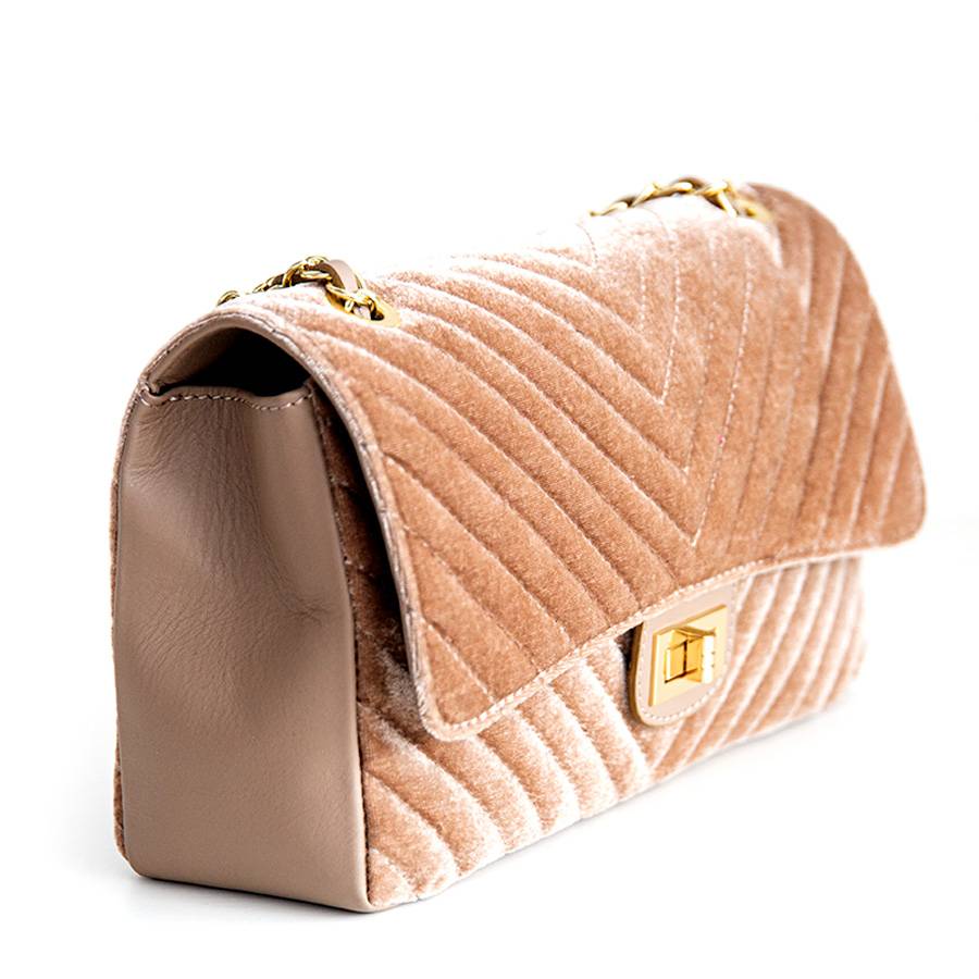 Laura Di Maggio IDE – borsa in velluto trapuntato tortora Offerta