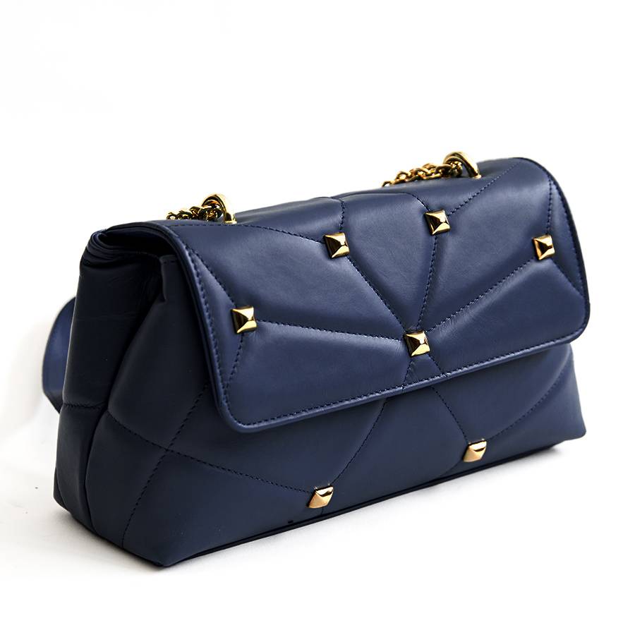 Laura Di Maggio MUSA – borsa in pelle nappa trapuntata con borchie notte Online