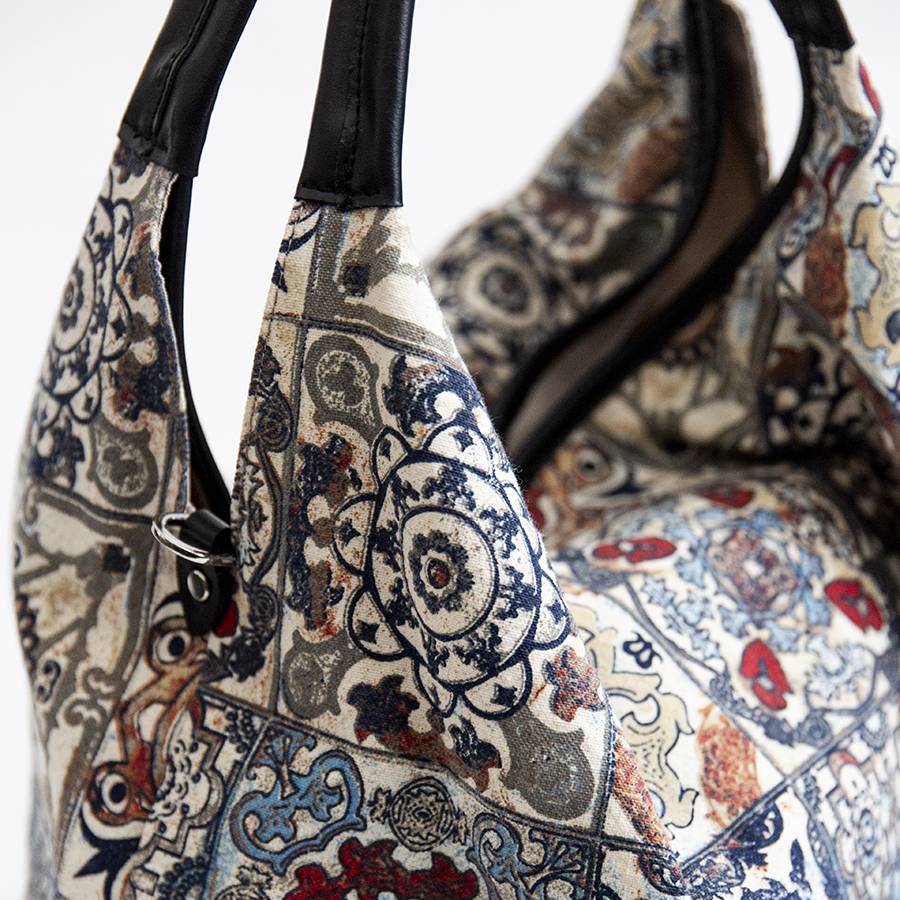 Laura Di Maggio ELSA MAXI – Maxi sacca in pelle e tessuto multicolore Saldi