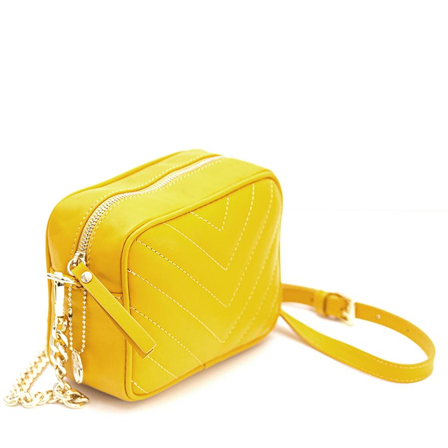 Laura Di Maggio COCCA – Borsa da Sera in Pelle Soft Trapuntato – Senape In Saldo