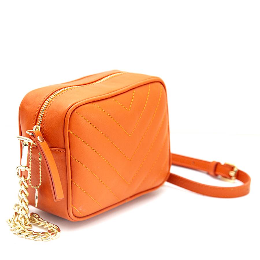 Laura Di Maggio COCCA – Borsa da Sera in Pelle Soft Trapuntato – Arancione Nuova