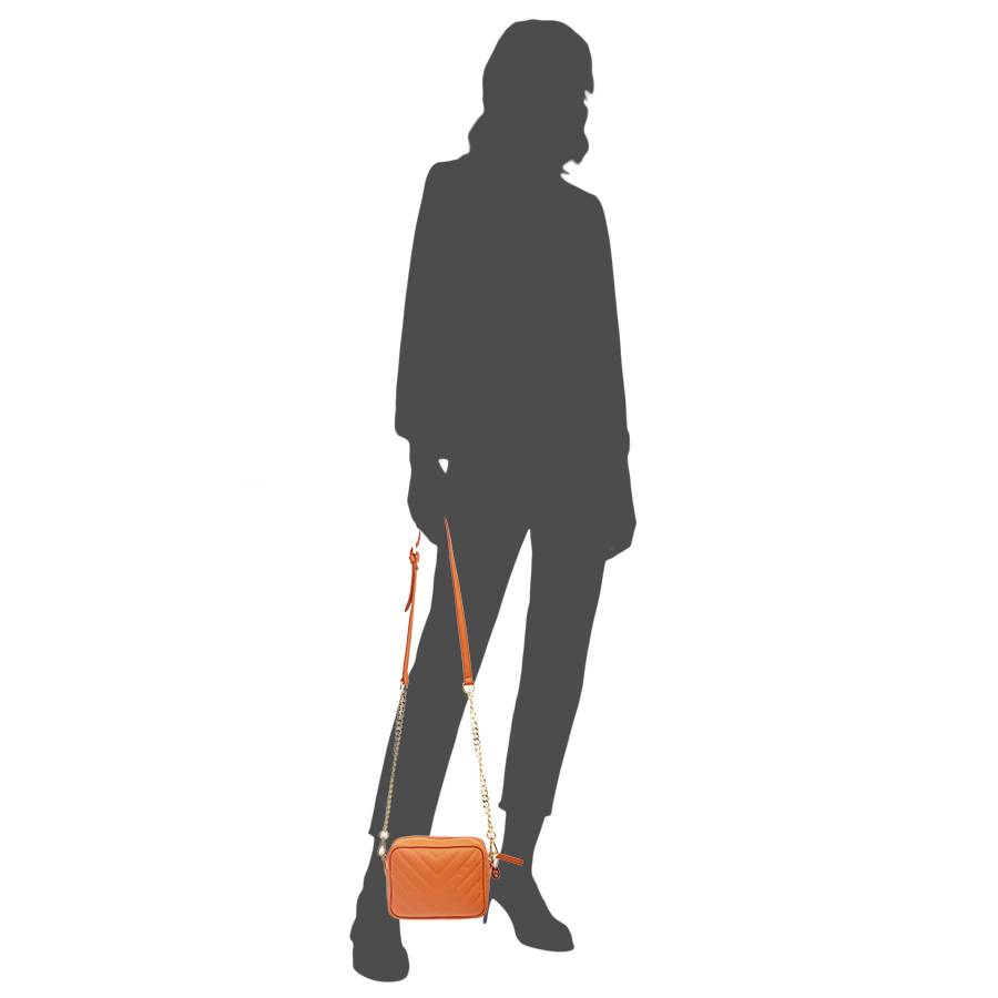 Laura Di Maggio COCCA – Borsa da Sera in Pelle Soft Trapuntato – Arancione Nuova