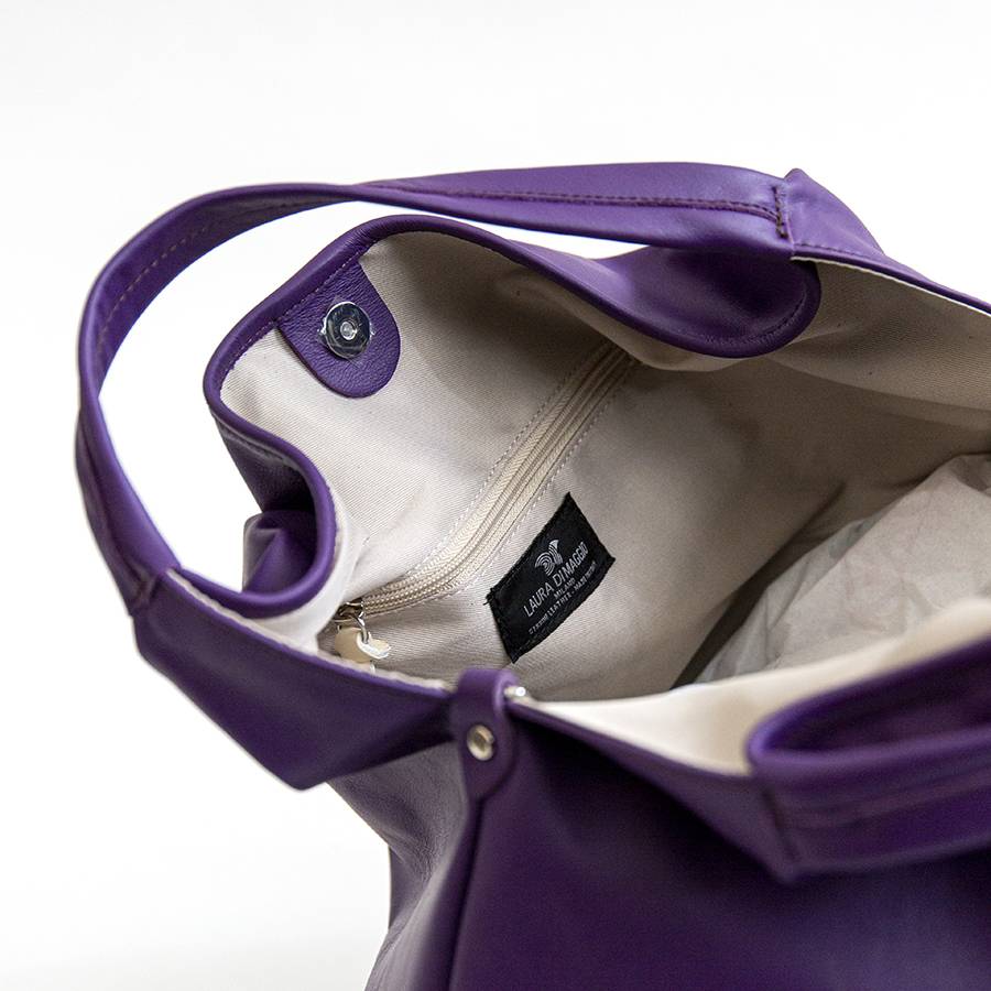 Laura Di Maggio ELSA – Sacca maxi in pelle nappa viola Pezzi Unici