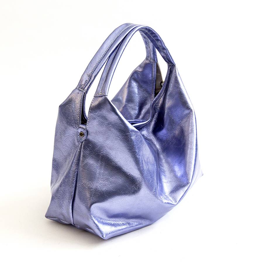 Laura Di Maggio ELSA M – Sacca in pelle laminata glicine Soddisfazione Garantita