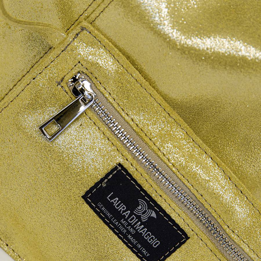 Laura Di Maggio GLIETTER – sacca in pelle glitter gialla Acquista Ora