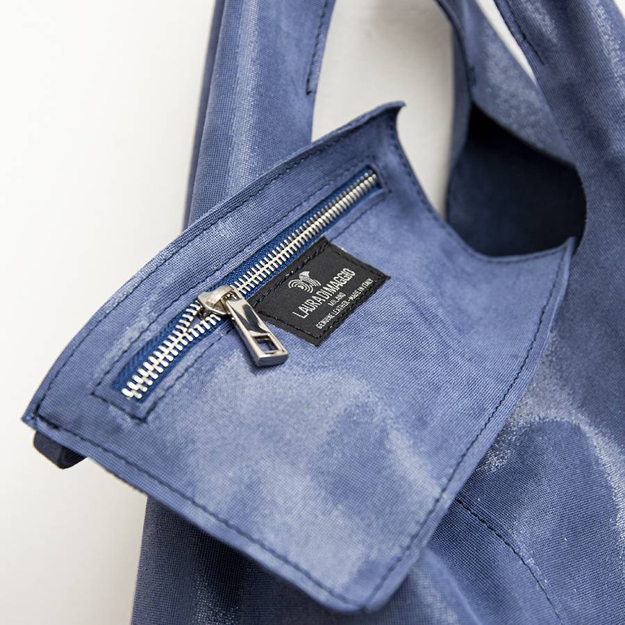 Laura Di Maggio LE SAC – sacca in pelle glitter blu Prezzo Ridotto