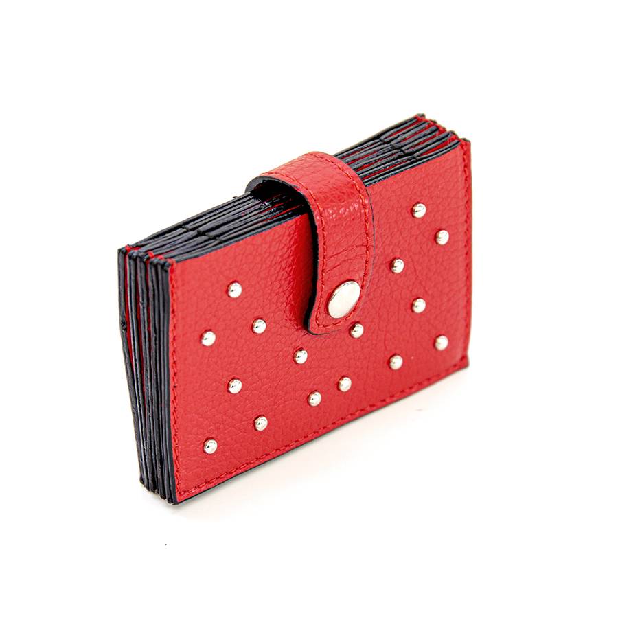 Laura Di Maggio CREDIT CARD – credit card rosso con borchie Offerta