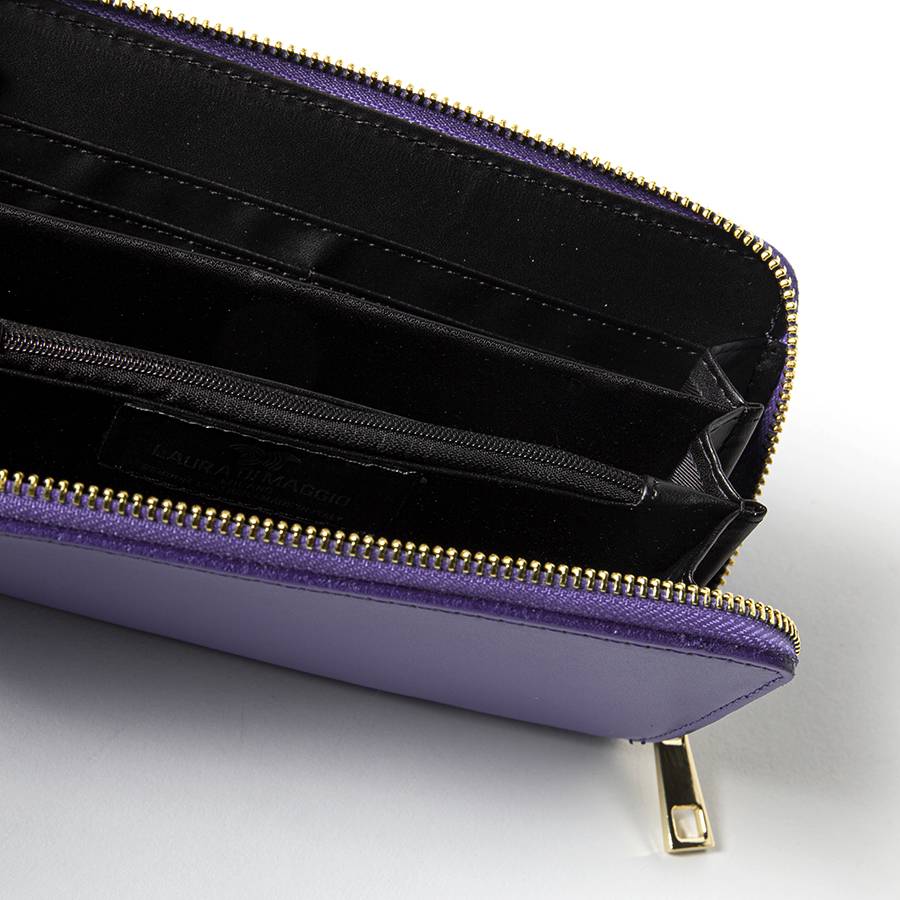 Laura Di Maggio ELEGANT – portafoglio in pelle elegant viola Nuovo