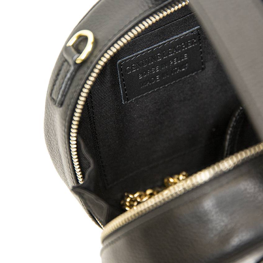 Laura Di Maggio LADY – Borsa circolare in pelle stampa cocco nera Offerta