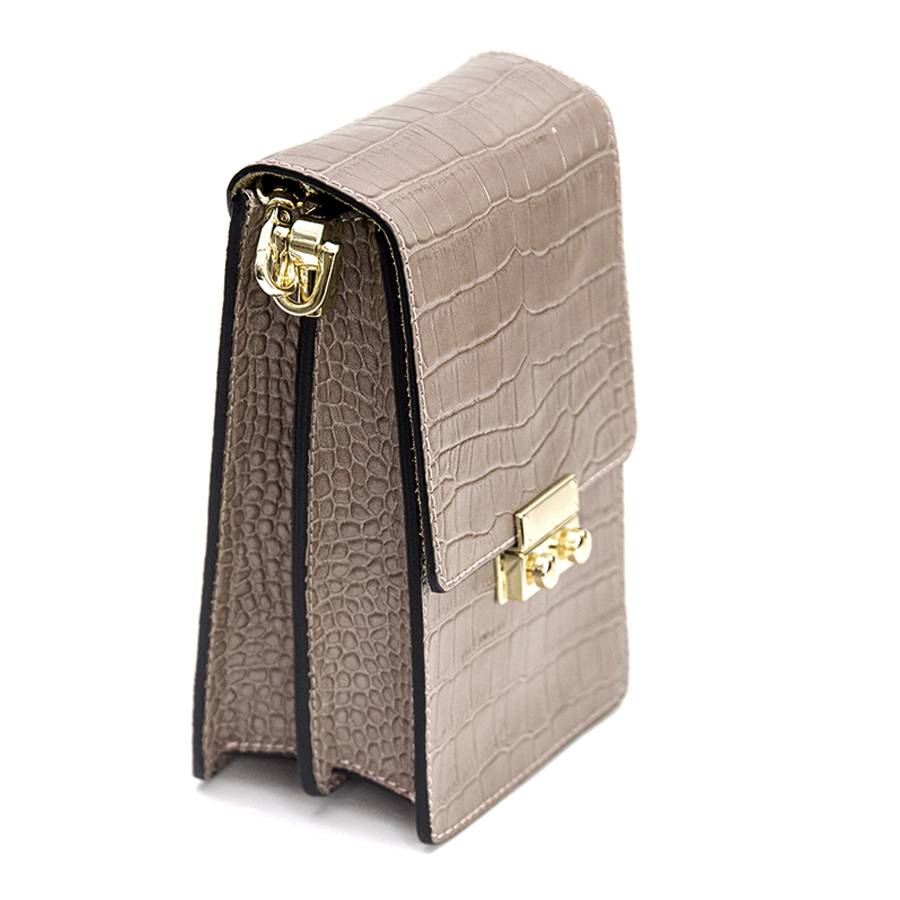 Laura Di Maggio SOIRÉE – Borsa da Sera in Pelle Stampa Cocco – Taupe Outlet