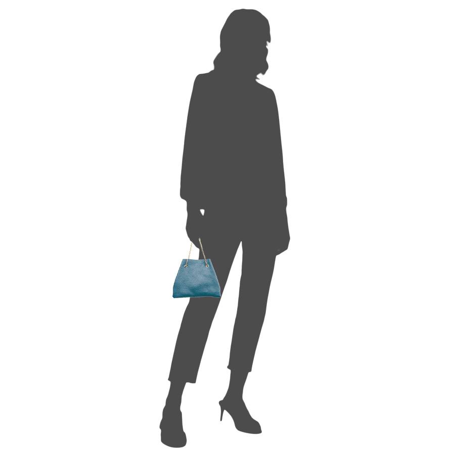 Laura Di Maggio CAMILLE – mini bag in pelle avio con catena oro 2025