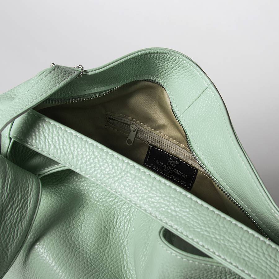 Laura Di Maggio VENICE – Zaino/borsa in pelle dollaro menta Italia