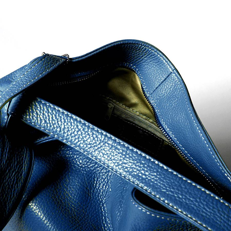 Laura Di Maggio VENICE – Zaino/borsa in pelle dollaro blu jeans 2025