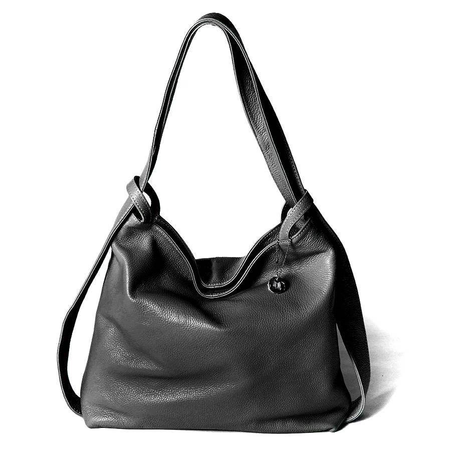 Laura Di Maggio VENICE – Zaino/borsa in pelle dollaro nero In Linea