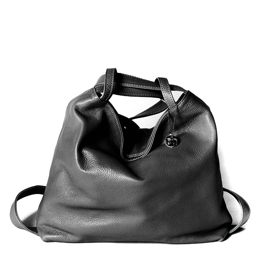 Laura Di Maggio VENICE – Zaino/borsa in pelle dollaro nero In Linea