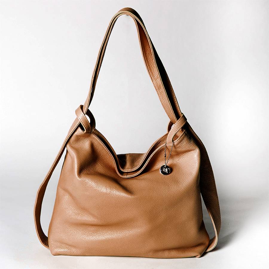 Laura Di Maggio VENICE – Zaino/borsa in pelle dollaro cuoio Spedizione Gratuita