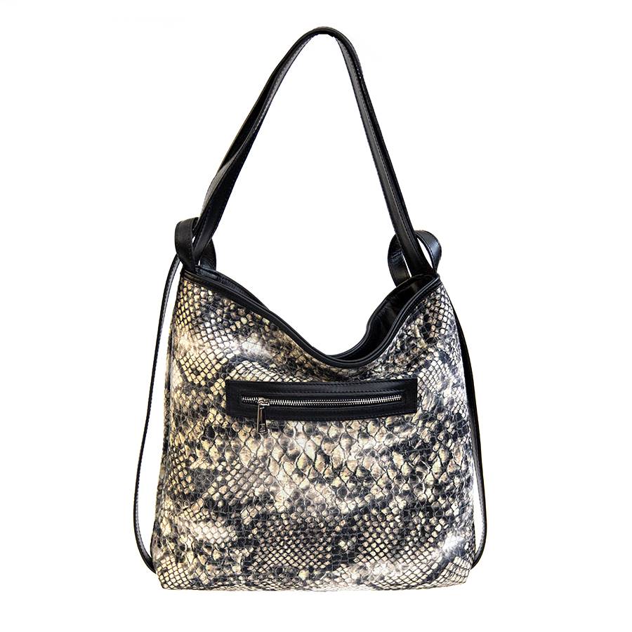 Laura Di Maggio VENICE – Zaino/borsa in pelle e tessuto roccia Negozi Online
