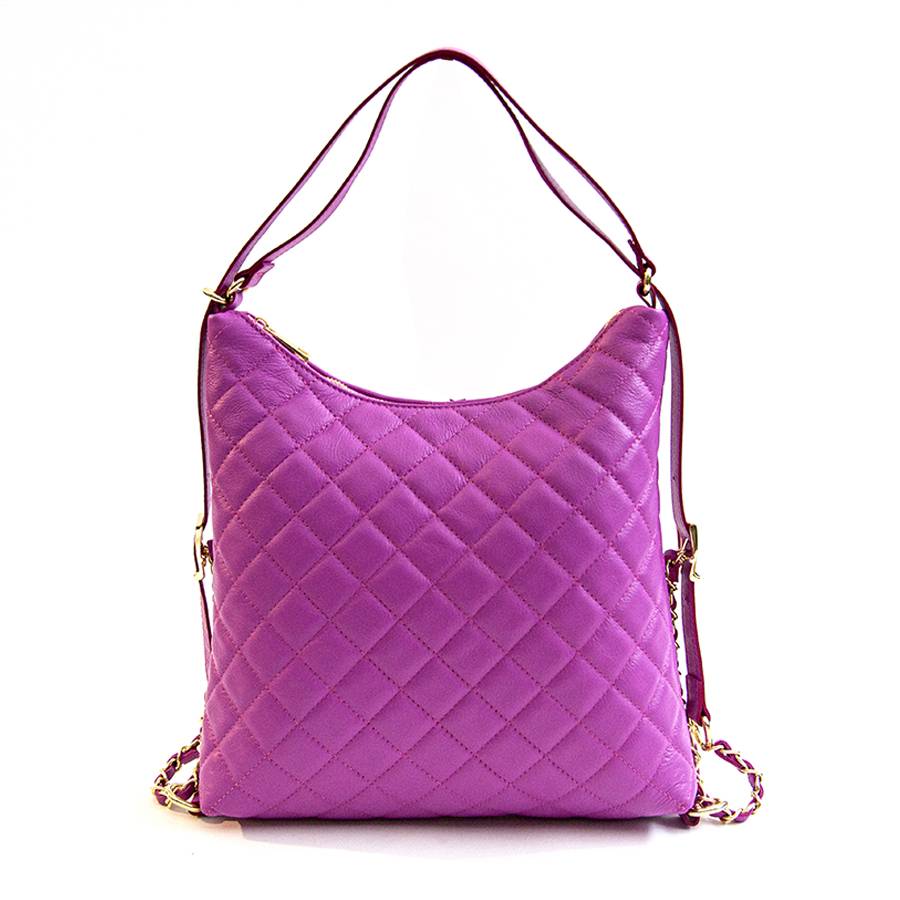 Laura Di Maggio ISABEL – Zaino/borsa in nappa trapuntata fuxia Consegna Veloce