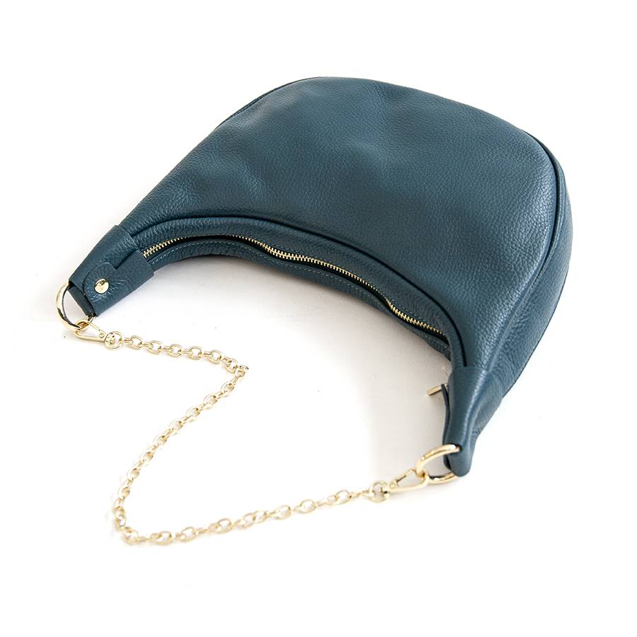 Laura Di Maggio MOON – Borsa a spalla in pelle petrolio Vendite Flash
