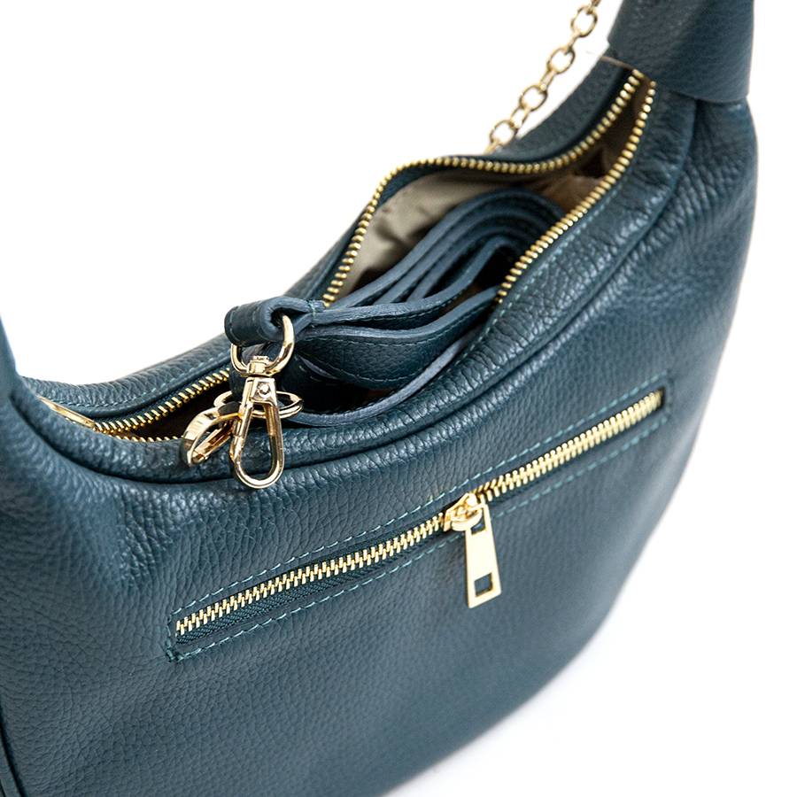 Laura Di Maggio MOON – Borsa a spalla in pelle petrolio Vendite Flash