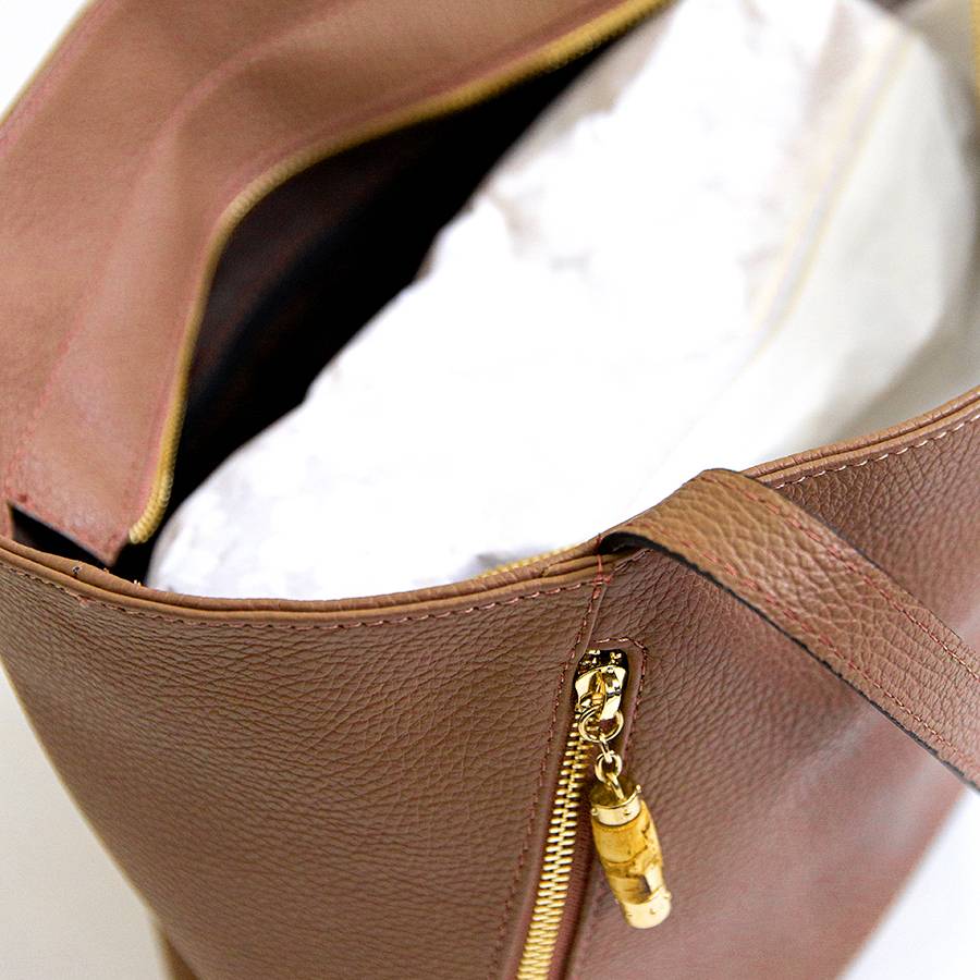 Laura Di Maggio BAMBU’ SHOPPER – Borsa in pelle cuoio In Saldo