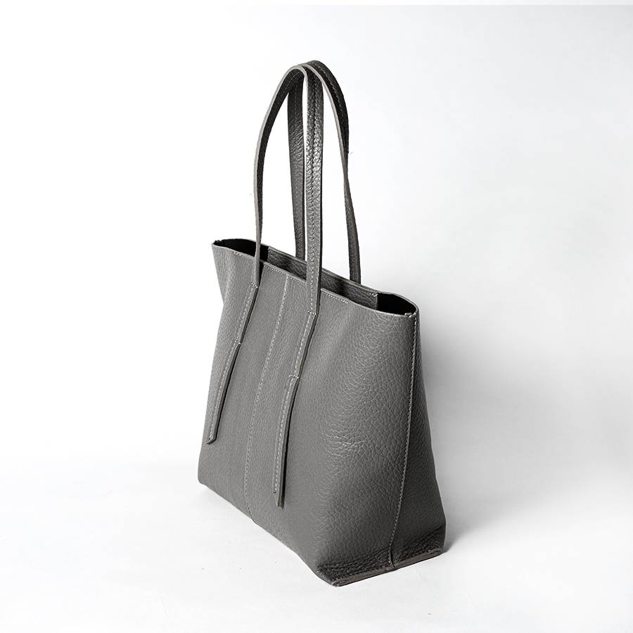 Laura Di Maggio MARGÒ Small – Shopper in pelle dollaro grigia Qualità