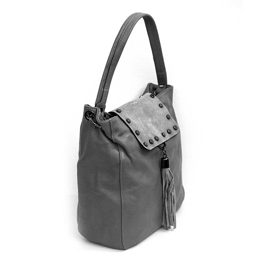 Laura Di Maggio ISIDORA – Borsa in pelle dollaro + camoscio antracite Qualità Garantita