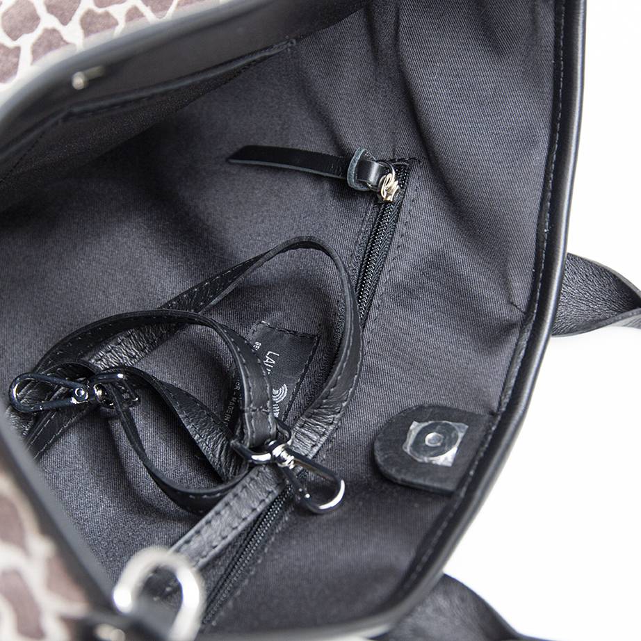 Laura Di Maggio JENNY – Borsa in camoscio stampa giraffa fango Shopping Online