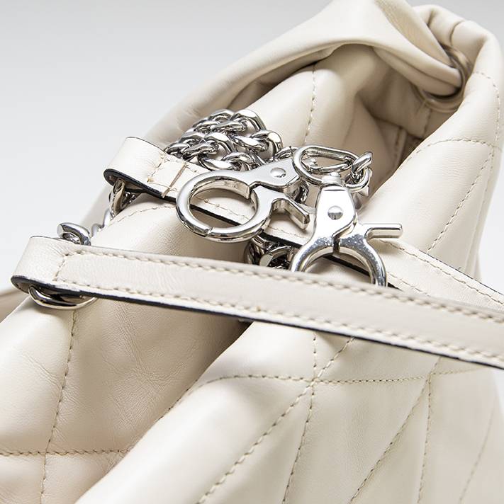 Laura Di Maggio RITA – borsa in pelle soft trapuntato latte Sconti questo mese