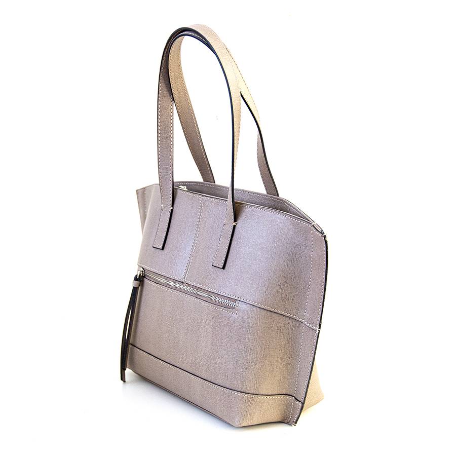Laura Di Maggio SIMONA – Shopper in pelle saffiano taupe Sconto