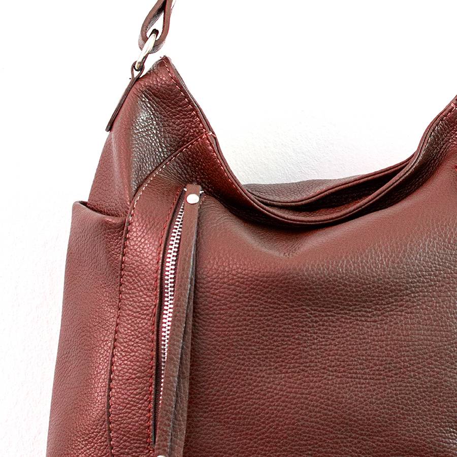 Laura Di Maggio ZIPPY – sacca in pelle con zip rubino Online