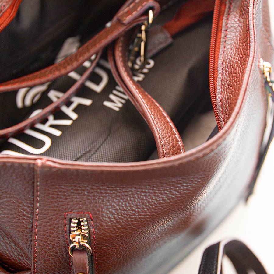 Laura Di Maggio ZIPPY – sacca in pelle con zip rubino Online