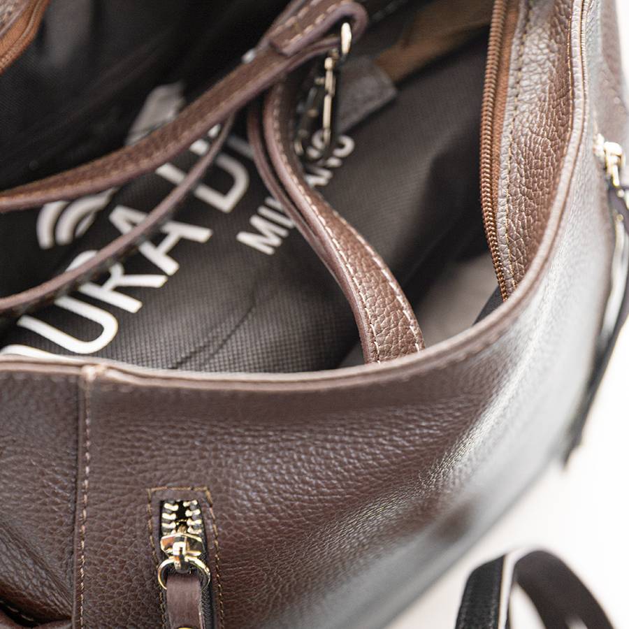 Laura Di Maggio ZIPPY – sacca in pelle con zip cuoio Outlet
