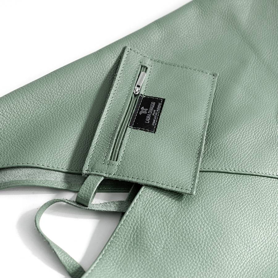 Laura Di Maggio LINA – Maxi sacca in pelle menta Vendita Calda