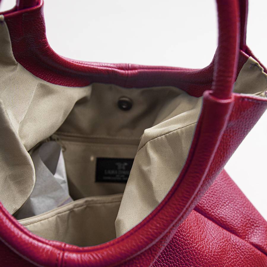 Laura Di Maggio INDIA – Maxi borsa con manico tondo in pelle azalea I Più Venduti