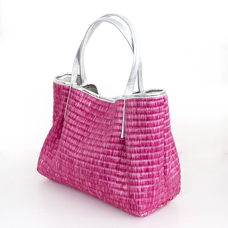 Laura Di Maggio ADIMA – shopping in pelle e paglia fucsia Novità